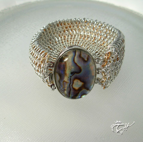 abalon dragonscal silver bracelet